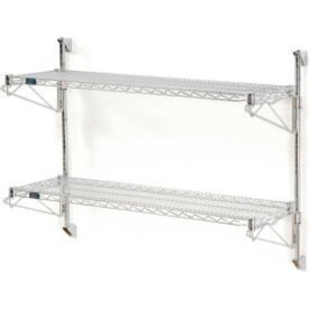 GLOBAL EQUIPMENT Nexel    Chrome Wall Mount Wire Shelving 60"W x 18"D x 34"H 2 - Shelf Starter 798121